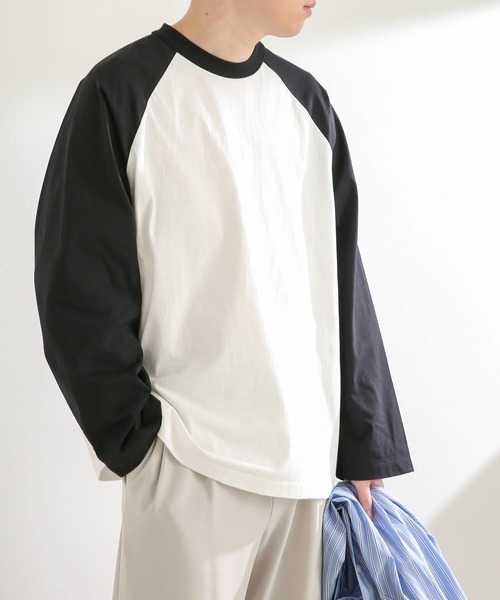 SENSE OF PLACE by URBAN RESEARCH（センスオブプレイスバイアーバンリサーチ）の「『ユニセックス』エクストラルーズラグランスリーブTシャツ（Tシャツ/カットソー・メンズ・ブラック/グリーン/ネイビー・MEDIUM/LARGE）」の2枚目の写真