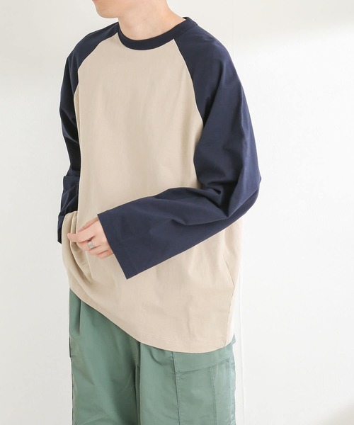 SENSE OF PLACE by URBAN RESEARCH（センスオブプレイスバイアーバンリサーチ）の「『ユニセックス』エクストラルーズラグランスリーブTシャツ（Tシャツ/カットソー・メンズ・ブラック/グリーン/ネイビー・MEDIUM/LARGE）」の6枚目の写真