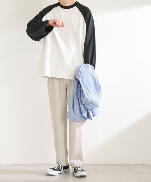 SENSE OF PLACE by URBAN RESEARCH（センスオブプレイスバイアーバンリサーチ）の「『ユニセックス』エクストラルーズラグランスリーブTシャツ（Tシャツ/カットソー・メンズ・ブラック/グリーン/ネイビー・MEDIUM/LARGE）」の13枚目の写真