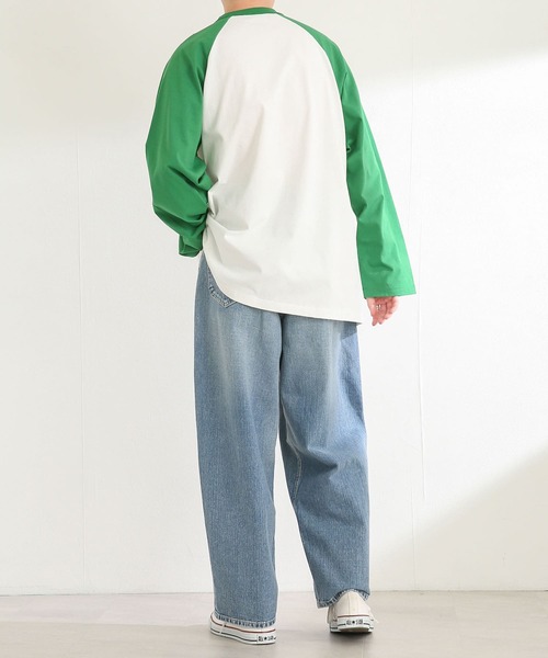 SENSE OF PLACE by URBAN RESEARCH（センスオブプレイスバイアーバンリサーチ）の「『ユニセックス』エクストラルーズラグランスリーブTシャツ（Tシャツ/カットソー・メンズ・ブラック/グリーン/ネイビー・MEDIUM/LARGE）」の21枚目の写真