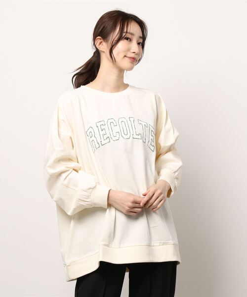 Samansa Mos2(サマンサ モスモス)の「ピグメント加工プリントアソートスウェット(スウェット・レディース・キナリ/グリーン/サックスブルー/チャコール/ピンク/ベージュ・フリ-)」の12枚目の写真