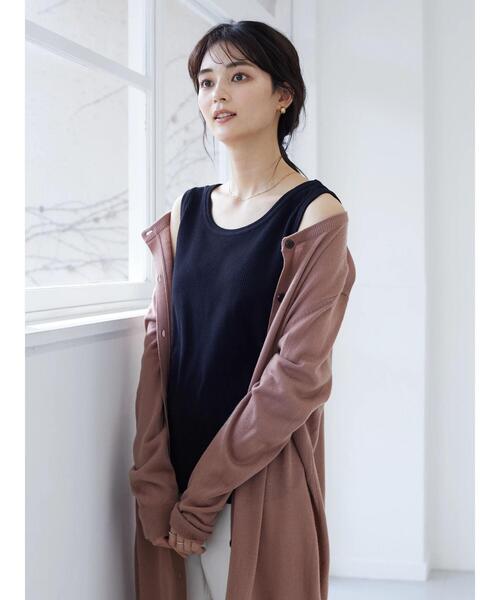 CRAFT STANDARD BOUTIQUE(クラフトスタンダードブティック)の「ジャガード2WAYタンク *(タンクトップ・レディース・ライトグリーン/オフホワイト/ブラック/ブルー/ブラウン・FREE)」の7枚目の写真