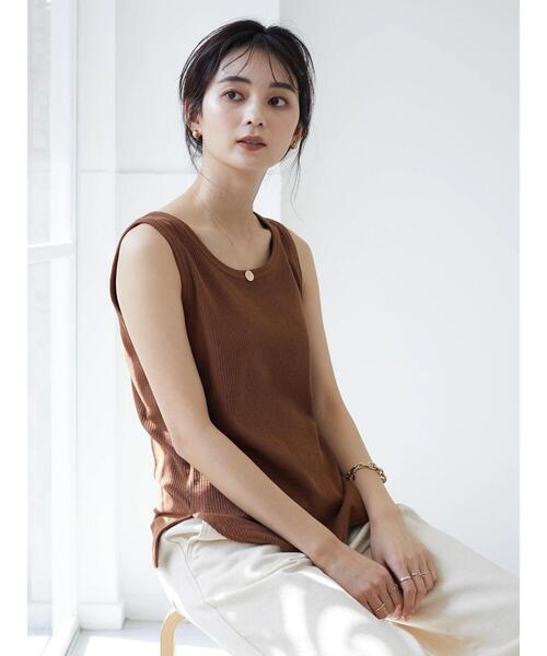 CRAFT STANDARD BOUTIQUE(クラフトスタンダードブティック)の「ジャガード2WAYタンク *(タンクトップ・レディース・ライトグリーン/オフホワイト/ブラック/ブルー/ブラウン・FREE)」の8枚目の写真