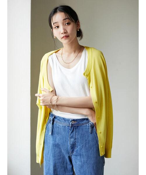 CRAFT STANDARD BOUTIQUE(クラフトスタンダードブティック)の「ジャガード2WAYタンク *(タンクトップ・レディース・ライトグリーン/オフホワイト/ブラック/ブルー/ブラウン・FREE)」の11枚目の写真