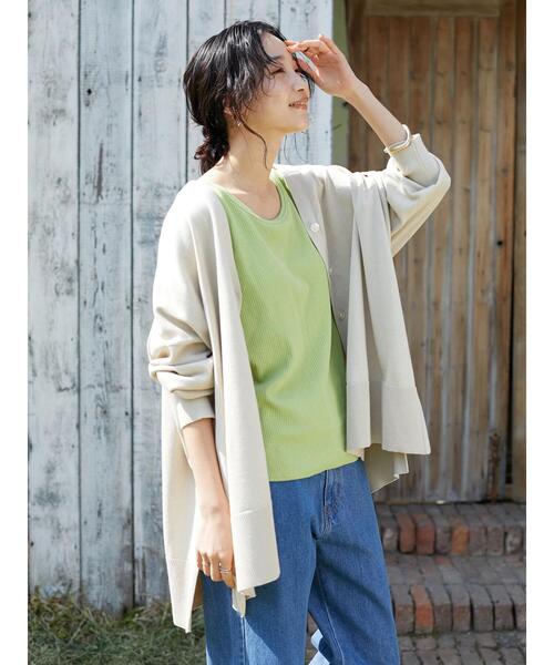 CRAFT STANDARD BOUTIQUE(クラフトスタンダードブティック)の「ジャガード2WAYタンク *(タンクトップ・レディース・ライトグリーン/オフホワイト/ブラック/ブルー/ブラウン・FREE)」の20枚目の写真