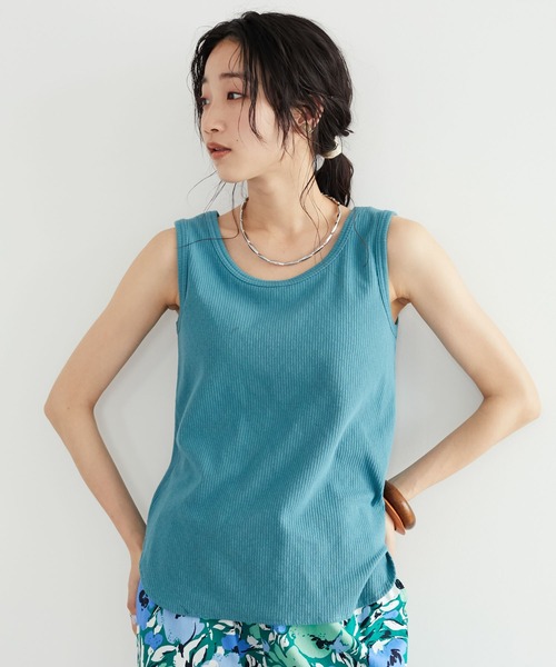 CRAFT STANDARD BOUTIQUE(クラフトスタンダードブティック)の「ジャガード2WAYタンク *(タンクトップ・レディース・ライトグリーン/オフホワイト/ブラック/ブルー/ブラウン・FREE)」の5枚目の写真