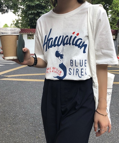 セール Hawaiianロゴプリントtシャツ Zozotown限定 Tシャツ カットソー Mejane ミージェーン のファッション通販 Zozotown