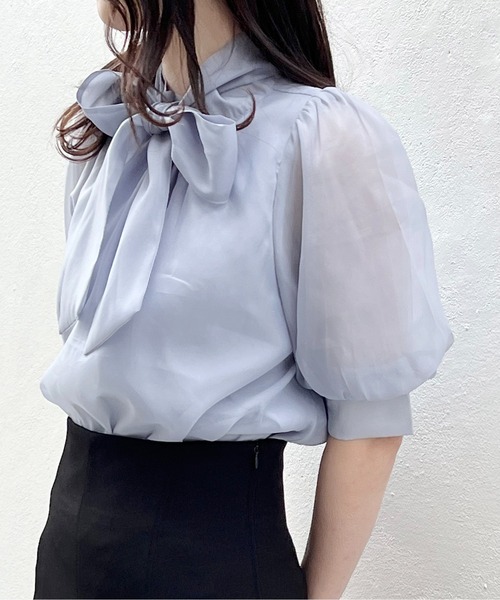 NOMAE（ノーマエ）の「オーガンジーリボンブラウス（シャツ/ブラウス・レディース・ホワイト/ライトブルー/ホワイト系その他/ライトピンク・FREE）」の13枚目の写真