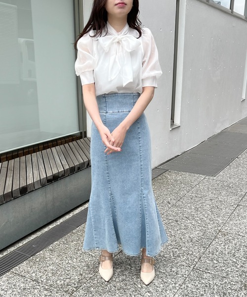 NOMAE（ノーマエ）の「オーガンジーリボンブラウス（シャツ