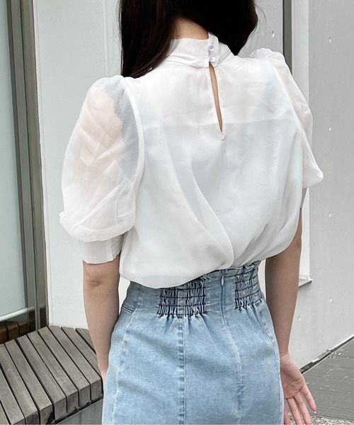 NOMAE（ノーマエ）の「オーガンジーリボンブラウス（シャツ/ブラウス・レディース・ホワイト/ライトブルー/ホワイト系その他/ライトピンク・FREE）」の19枚目の写真