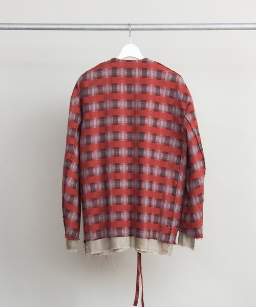 DISCOVERED（ディスカバード）の「DISCOVERED ディスカバード / CHECK SAMUE JACKET オンブレーチェック作務衣ジャケット / DC-AW22-JK-02（カバーオール・メンズ・レッド系その他/ブラック系その他・3/1）」の16枚目の写真