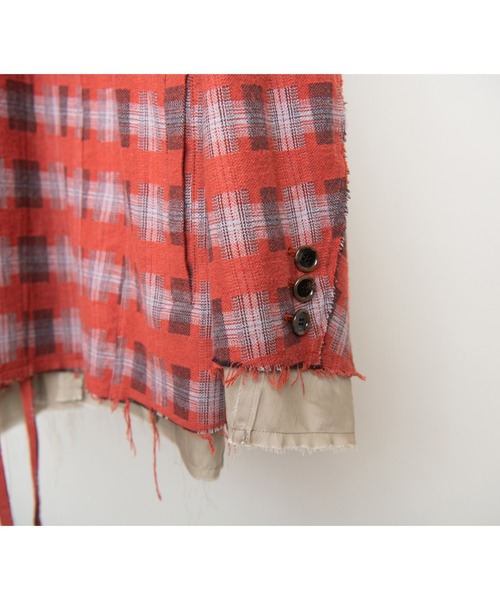 DISCOVERED（ディスカバード）の「DISCOVERED ディスカバード / CHECK SAMUE JACKET オンブレーチェック作務衣ジャケット / DC-AW22-JK-02（カバーオール・メンズ・レッド系その他/ブラック系その他・3/1）」の19枚目の写真