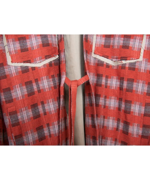 DISCOVERED（ディスカバード）の「DISCOVERED ディスカバード / CHECK SAMUE JACKET オンブレーチェック作務衣ジャケット / DC-AW22-JK-02（カバーオール・メンズ・レッド系その他/ブラック系その他・3/1）」の11枚目の写真