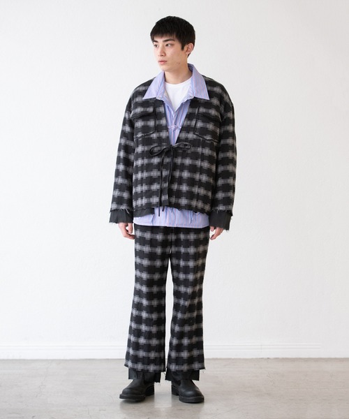 DISCOVERED（ディスカバード）の「DISCOVERED ディスカバード / CHECK SAMUE JACKET オンブレーチェック作務衣ジャケット / DC-AW22-JK-02（カバーオール・メンズ・レッド系その他/ブラック系その他・3/1）」の14枚目の写真