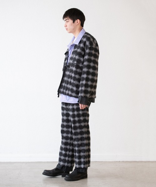 DISCOVERED（ディスカバード）の「DISCOVERED ディスカバード / CHECK SAMUE JACKET オンブレーチェック作務衣ジャケット / DC-AW22-JK-02（カバーオール・メンズ・レッド系その他/ブラック系その他・3/1）」の4枚目の写真