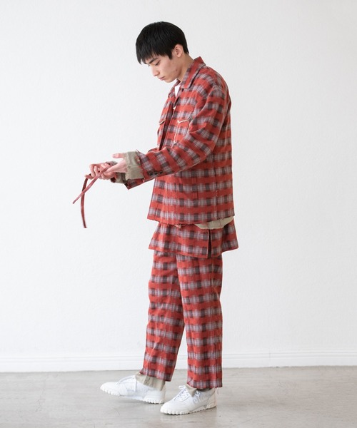 DISCOVERED（ディスカバード）の「DISCOVERED ディスカバード / CHECK SAMUE JACKET オンブレーチェック作務衣ジャケット / DC-AW22-JK-02（カバーオール・メンズ・レッド系その他/ブラック系その他・3/1）」の12枚目の写真
