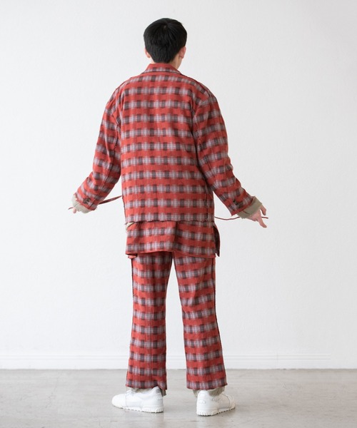 DISCOVERED（ディスカバード）の「DISCOVERED ディスカバード / CHECK SAMUE JACKET オンブレーチェック作務衣ジャケット / DC-AW22-JK-02（カバーオール・メンズ・レッド系その他/ブラック系その他・3/1）」の10枚目の写真