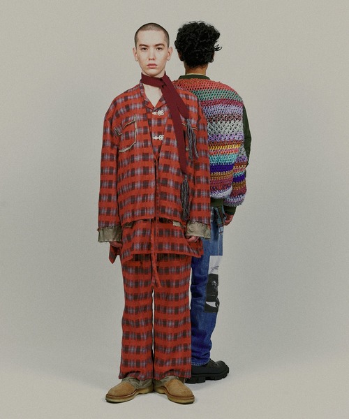 DISCOVERED（ディスカバード）の「DISCOVERED ディスカバード / CHECK SAMUE JACKET オンブレーチェック作務衣ジャケット / DC-AW22-JK-02（カバーオール・メンズ・レッド系その他/ブラック系その他・3/1）」の18枚目の写真