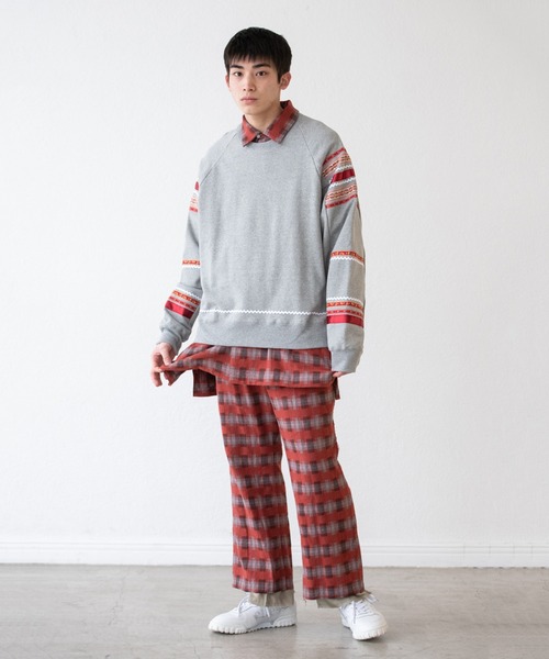 DISCOVERED（ディスカバード）の「DISCOVERED ディスカバード / CHECK SAMUE JACKET オンブレーチェック作務衣ジャケット / DC-AW22-JK-02（カバーオール・メンズ・レッド系その他/ブラック系その他・3/1）」の5枚目の写真