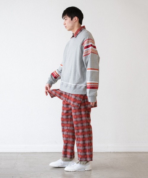 DISCOVERED（ディスカバード）の「DISCOVERED ディスカバード / CHECK SAMUE JACKET オンブレーチェック作務衣ジャケット / DC-AW22-JK-02（カバーオール・メンズ・レッド系その他/ブラック系その他・3/1）」の8枚目の写真
