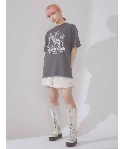 merry jenny（メリージェニー）の「KITTEN CLUB T（Tシャツ/カットソー・レディース・チャコールグレー/グレー/オフホワイト・FREE）」の22枚目の写真
