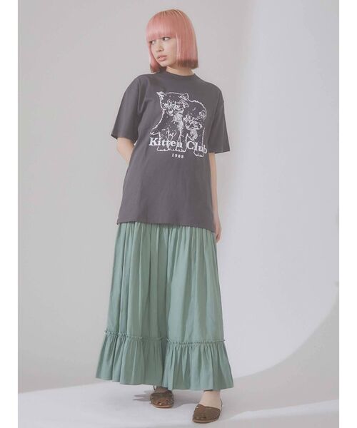 merry jenny（メリージェニー）の「KITTEN CLUB T（Tシャツ/カットソー・レディース・チャコールグレー/グレー/オフホワイト・FREE）」の10枚目の写真