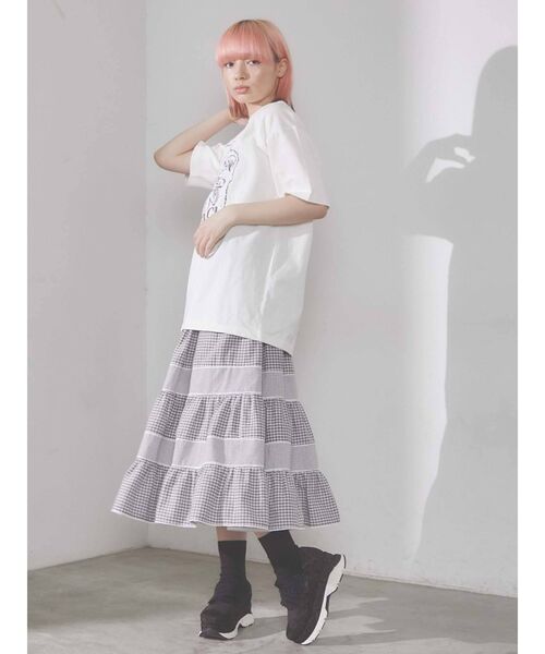 merry jenny（メリージェニー）の「KITTEN CLUB T（Tシャツ/カットソー・レディース・チャコールグレー/グレー/オフホワイト・FREE）」の11枚目の写真