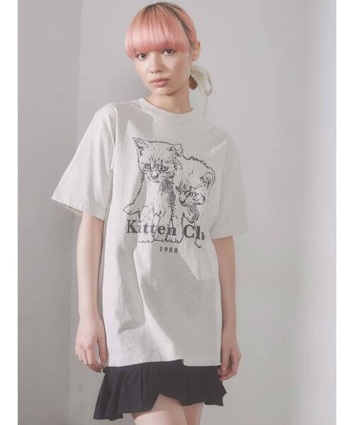 merry jenny（メリージェニー）の「KITTEN CLUB T（Tシャツ/カットソー・レディース・チャコールグレー/グレー/オフホワイト・FREE）」の20枚目の写真