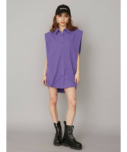 EVRIS(エヴリス)の「パワーショルダーノースリシャツ(シャツ/ブラウス・レディース・ホワイト/ブラック/パープル・FREE)」の17枚目の写真