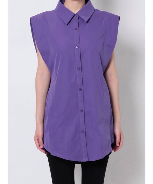 EVRIS(エヴリス)の「パワーショルダーノースリシャツ(シャツ/ブラウス・レディース・ホワイト/ブラック/パープル・FREE)」の21枚目の写真