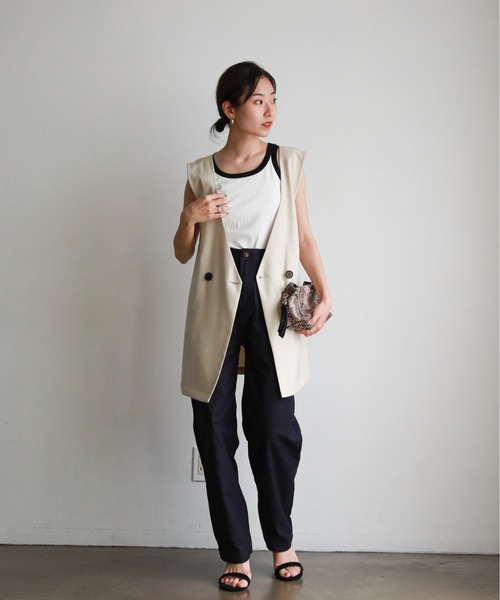 feepur（フェピュール）の「カップ付きリンガータンク（タンクトップ・レディース・ブラック/オフホワイト/ピンク/ブルー/ホワイト×ブラック・MEDIUM）」の13枚目の写真