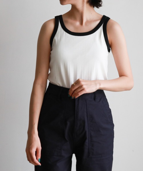 feepur（フェピュール）の「カップ付きリンガータンク（タンクトップ・レディース・ブラック/オフホワイト/ピンク/ブルー/ホワイト×ブラック・MEDIUM）」の15枚目の写真