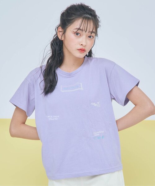 algy（アルジー）の「飛びシシュウT（Tシャツ/カットソー・キッズ・ピンク/ラベンダー/オフホワイト・XXX-SMALL/SMALL/XX-SMALL/MEDIUM/X-SMALL）」の2枚目の写真