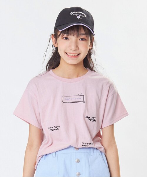 algy（アルジー）の「飛びシシュウT（Tシャツ/カットソー・キッズ・ピンク/ラベンダー/オフホワイト・XXX-SMALL/SMALL/XX-SMALL/MEDIUM/X-SMALL）」の3枚目の写真