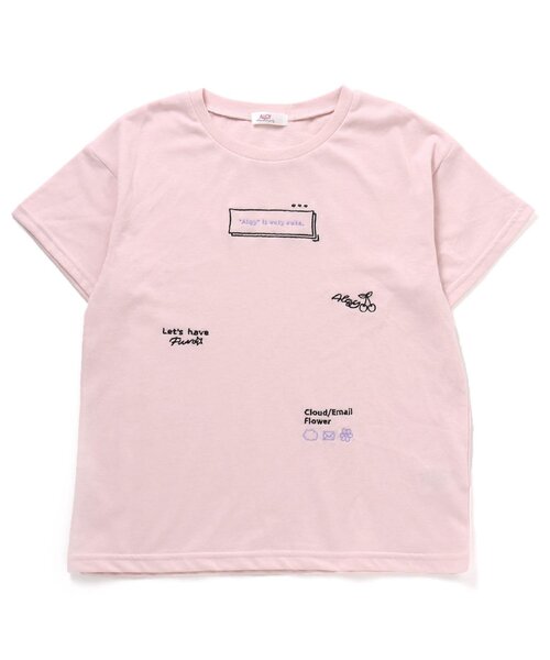 algy（アルジー）の「飛びシシュウT（Tシャツ/カットソー・キッズ・ピンク/ラベンダー/オフホワイト・XXX-SMALL/SMALL/XX-SMALL/MEDIUM/X-SMALL）」の7枚目の写真