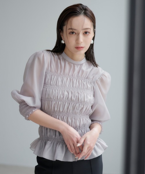 ☆レア品☆ anuans シャーリングシアーブラウス フリーサイズ レア 