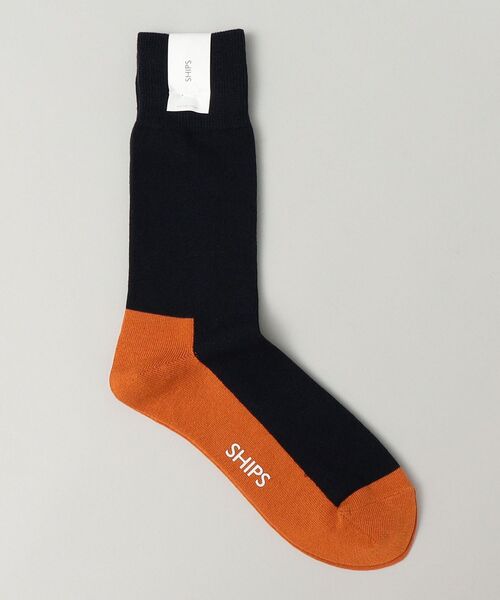 SHIPS（シップス）の「SHIPS: ボトムカラー パネル ソックス（ソックス/靴下・メンズ・ホワイト/スカイブルー/ネイビー/グレー・ONE SIZE）」の4枚目の写真
