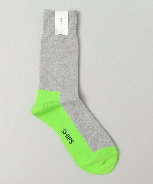 SHIPS（シップス）の「SHIPS: ボトムカラー パネル ソックス（ソックス/靴下・メンズ・ホワイト/スカイブルー/ネイビー/グレー・ONE SIZE）」の2枚目の写真
