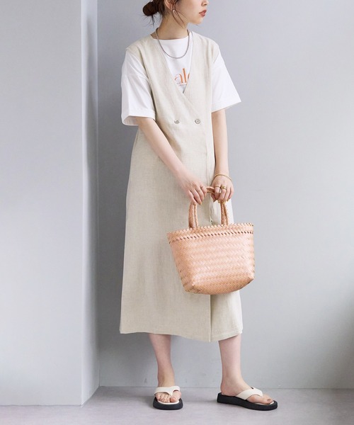 natural couture（ナチュラルクチュール）の「麻混着流しジレ