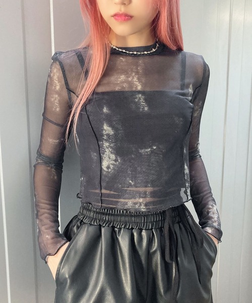 Figments（フィグメンツ）の「コードクロップドキャミソール（キャミソール・レディース・ホワイト/ブラック・FREE）」の2枚目の写真