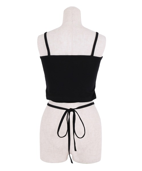 Figments（フィグメンツ）の「コードクロップドキャミソール（キャミソール・レディース・ホワイト/ブラック・FREE）」の4枚目の写真