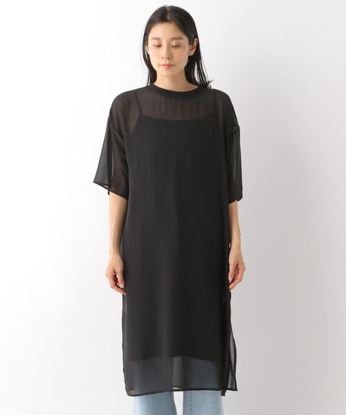 LEPSIM（レプシィム）の「【ワンピース＆インナーのセットアイテム】シアーワンピース　287047（ワンピース・レディース・ブラック/キャメル・FREE）」の5枚目の写真