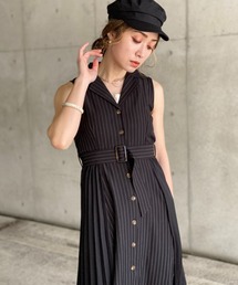 deux amour | サイドプリーツ開襟シャツワンピース(シャツワンピース)