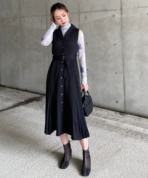 deux amour（ドゥーザムール）の「サイドプリーツ開襟シャツワンピース（シャツワンピース・レディース・グレー/アイボリー/モカ/ダークブラック/グレイッシュブルー/ベージュ/ブラック/ホワイト・MEDIUM）」の14枚目の写真