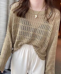 透かし編みメッシュニット