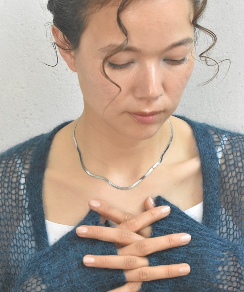 LHME（エルエイチエムイー）の「LHME スネークチェーンネックレス/サージカルステンレス316L（金属アレルギー対応）（ネックレス・レディース・シルバー/ゴールド・40cm/45cm/50cm）」の16枚目の写真