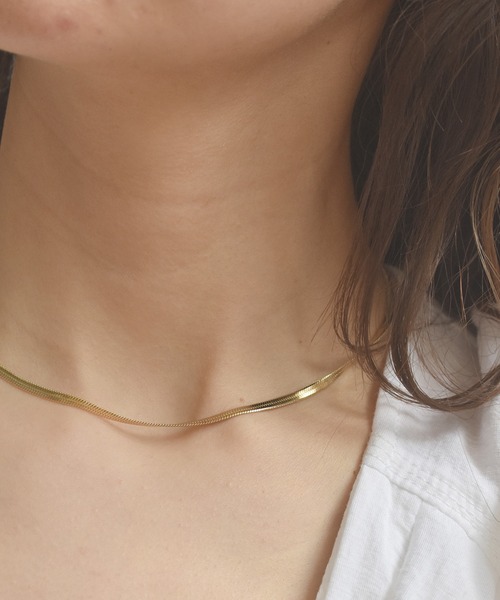 LHME（エルエイチエムイー）の「LHME スネークチェーンネックレス/サージカルステンレス316L（金属アレルギー対応）（ネックレス・レディース・シルバー/ゴールド・40cm/45cm/50cm）」の14枚目の写真
