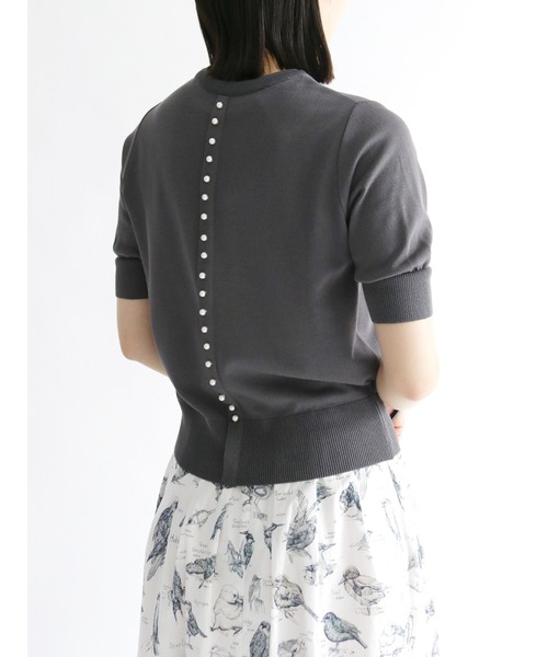 Te chichi（テチチ）の「バックパール釦ニット（ニット/セーター・レディース・ブラック/レッド/オフホワイト/チャコール・ﾌﾘ-）」の12枚目の写真