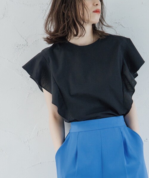 OPAQUE.CLIP（オペークドットクリップ）の「◆フリルスリーブブラウス【マルチファンクション/WEB限定サイズ】（シャツ/ブラウス・レディース・ブラック/レンガ/グリーン系その他4/ホワイト系/ブルー系7・40/38/42/36）」の20枚目の写真