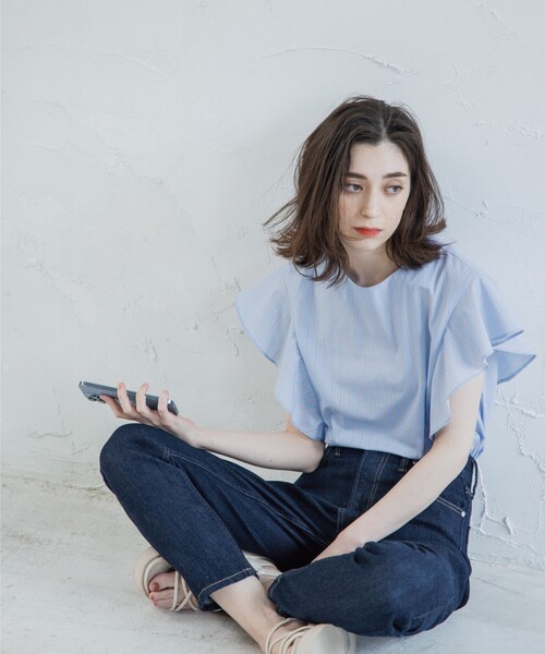 OPAQUE.CLIP（オペークドットクリップ）の「◆フリルスリーブブラウス【マルチファンクション/WEB限定サイズ】（シャツ/ブラウス・レディース・ブラック/レンガ/グリーン系その他4/ホワイト系/ブルー系7・40/38/42/36）」の18枚目の写真